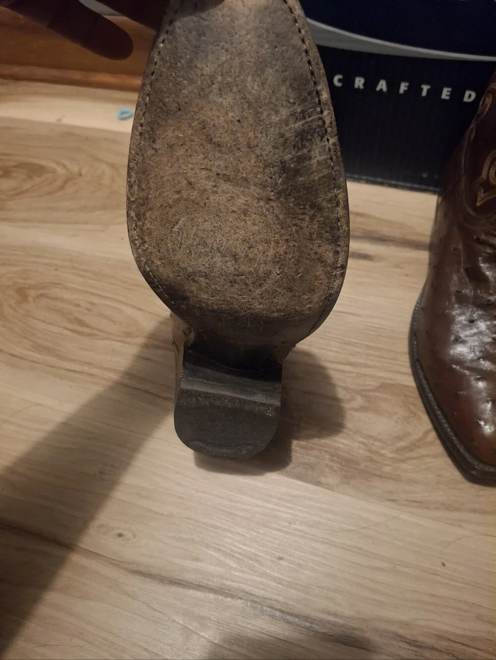 Ostrich Lucchese Plain Toe Boots 8.5 Mens. Matching Belt 40in